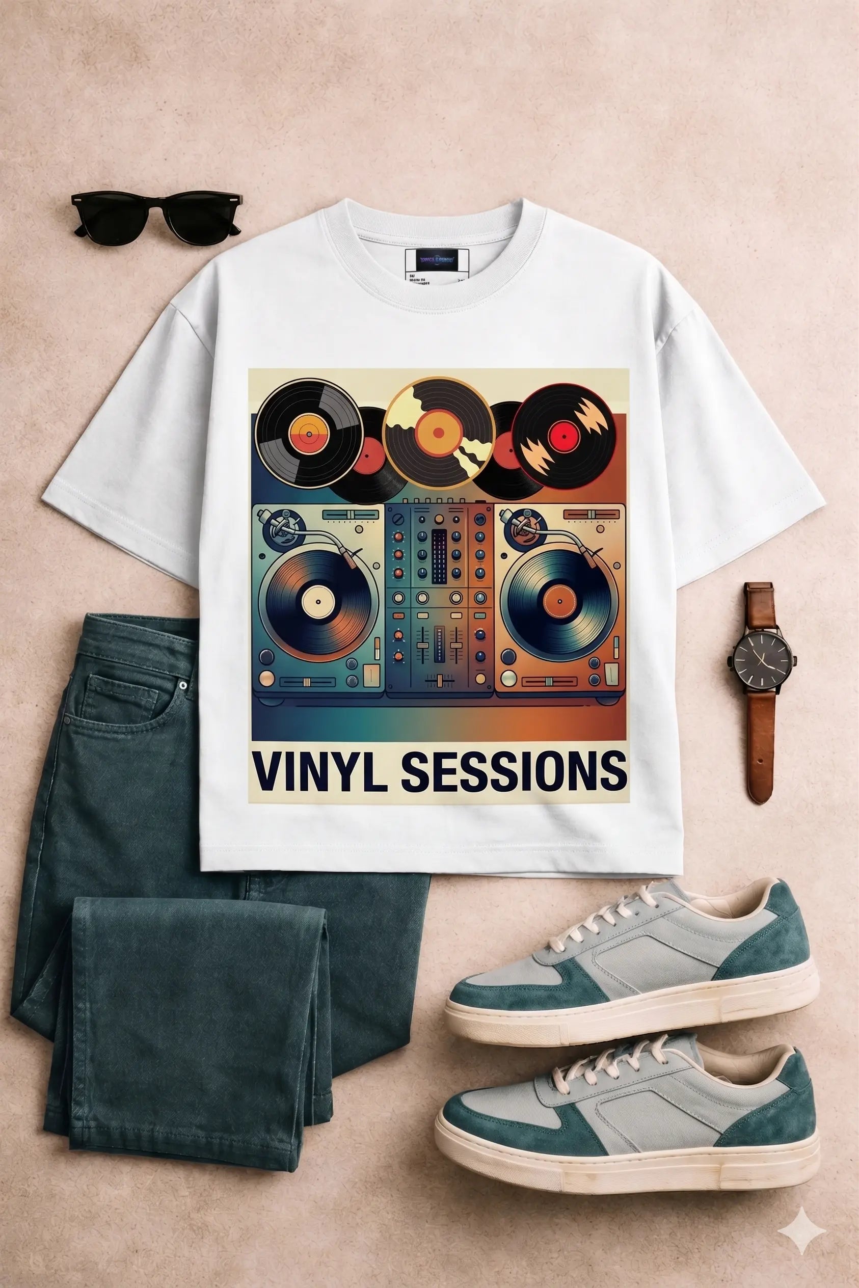 Vinyl Sessions -Pixelated83 Premium Unisex  Classic Crew Tee