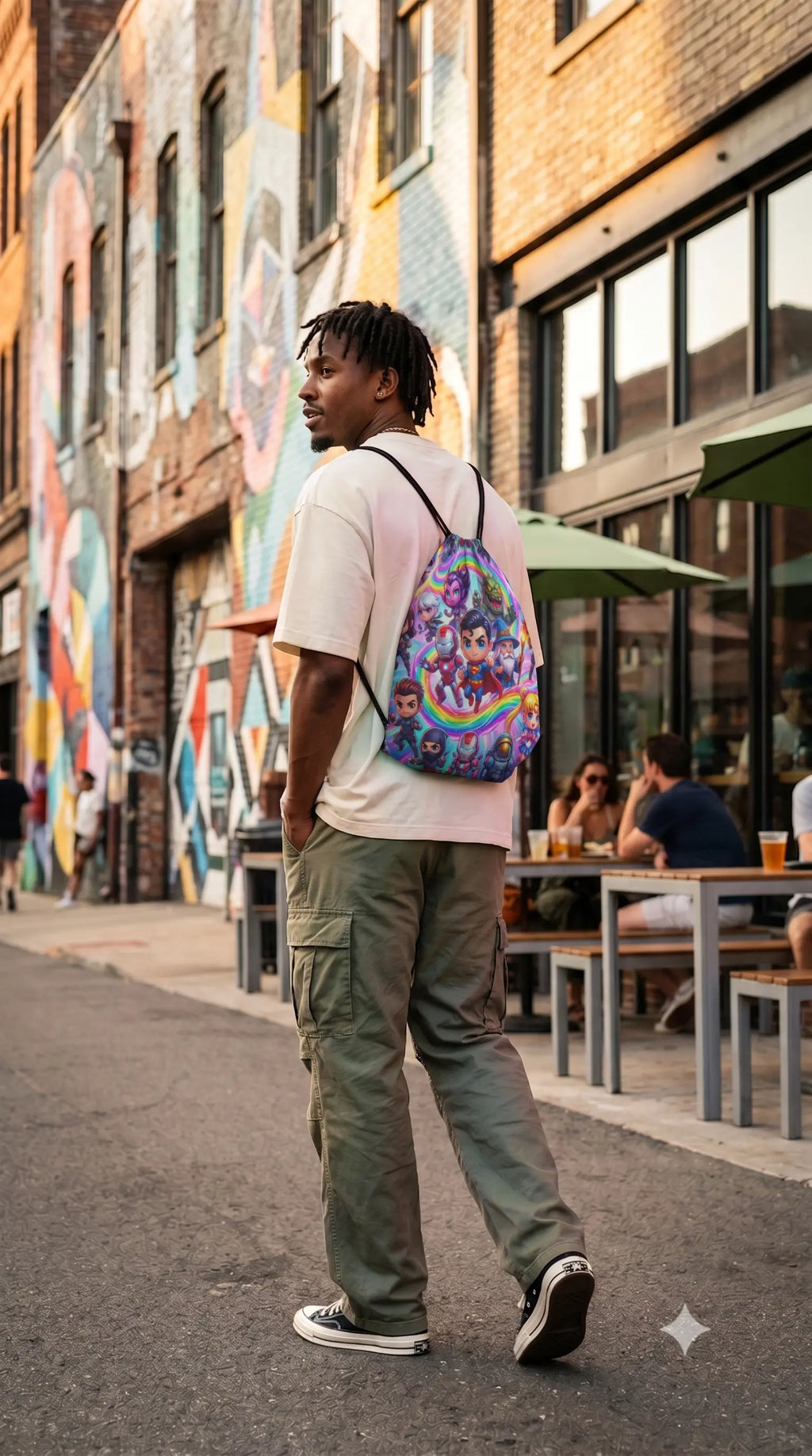 Superhero Universe | Pixelated83 Premium AOP Drawstring Bag