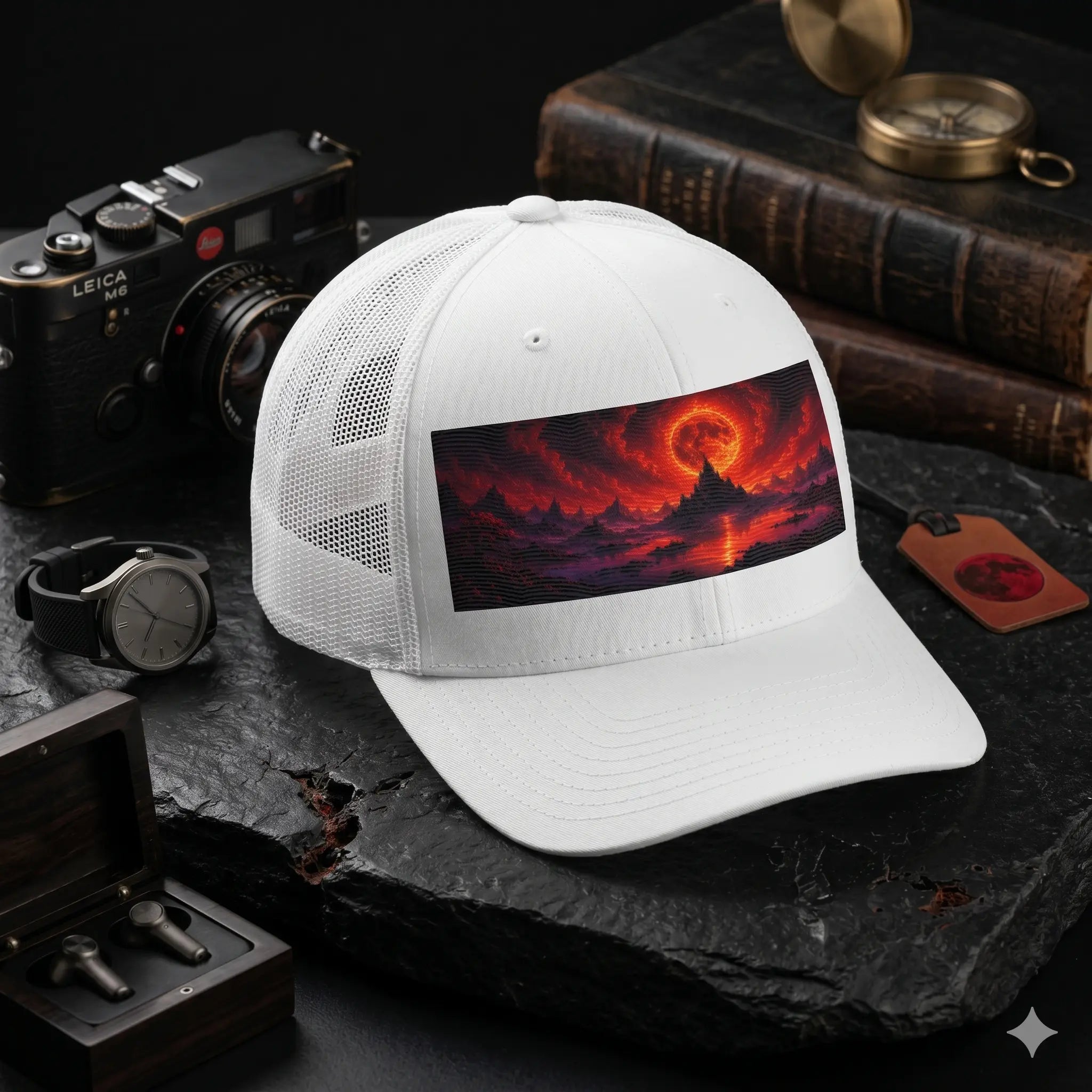 Red Sun - Pixelated83 Premium  Baseball Cap