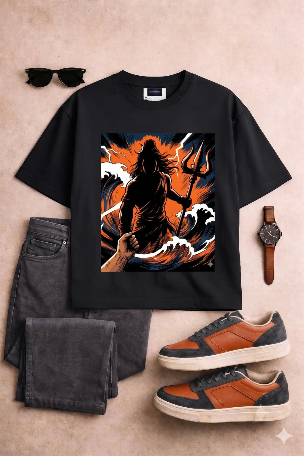 Shiva Cosmic Storm | Pixelated83 Premium  Unisex Classic Crew T-Shirt