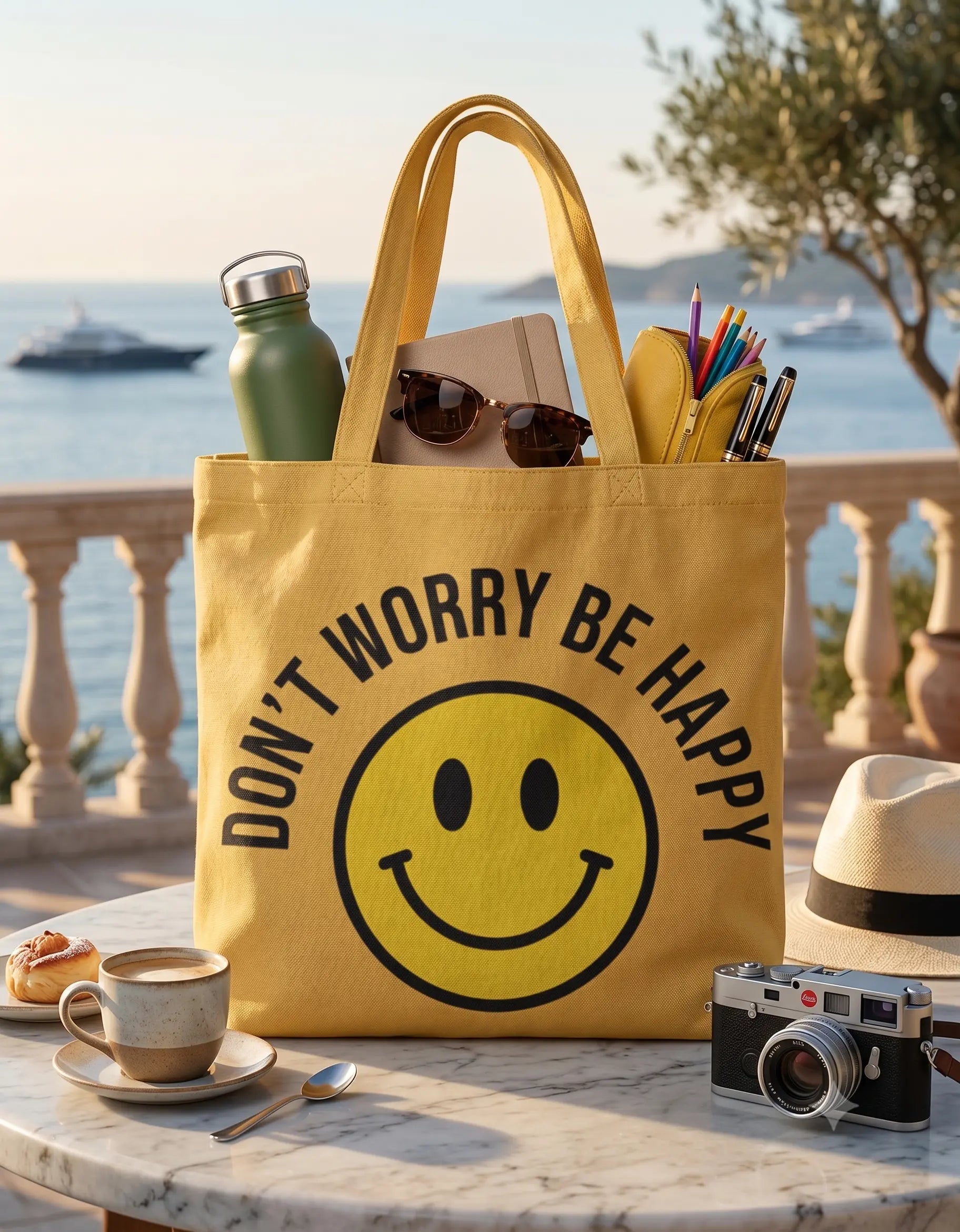 Be Happy |Pixelated83 Premium Unisex AOP Large Totebag