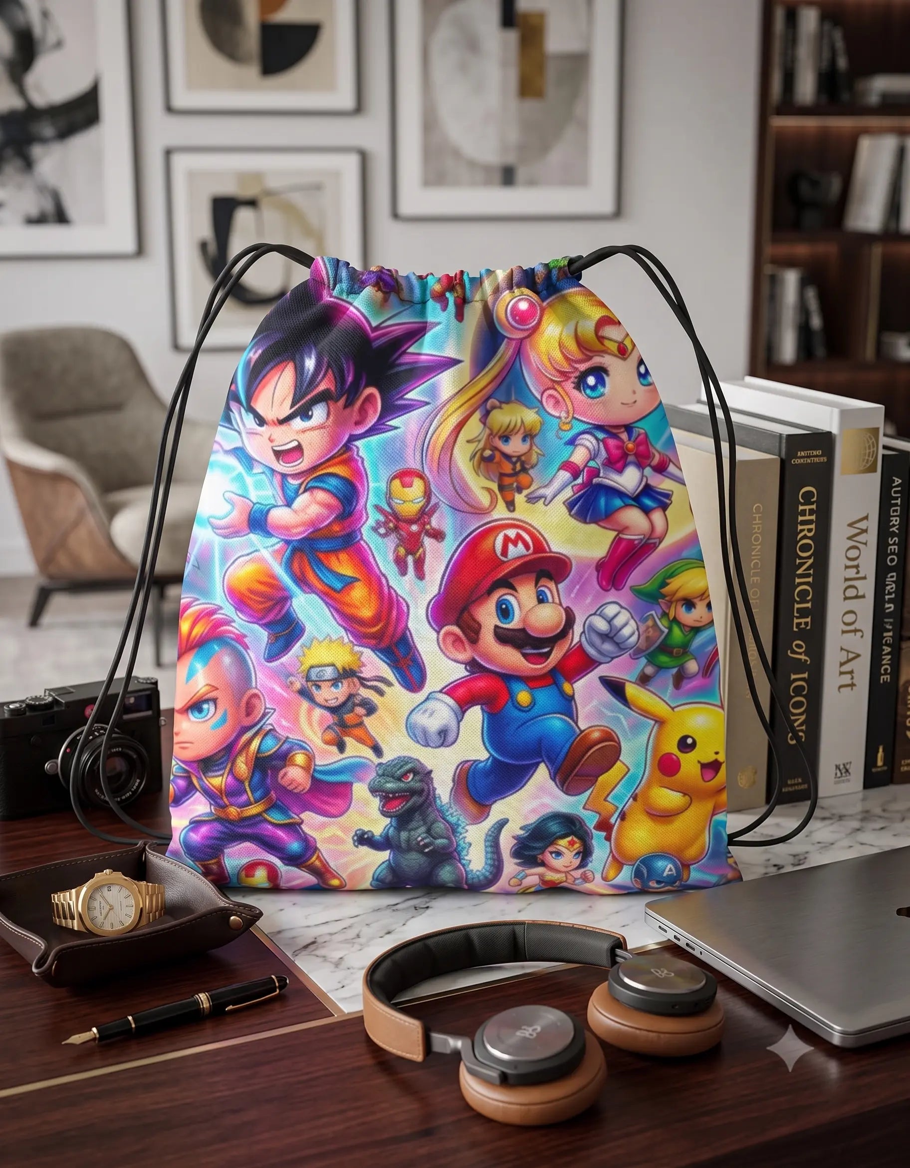 Pixel Legend - Pixelated83 Premium AOP Drawstring Bag