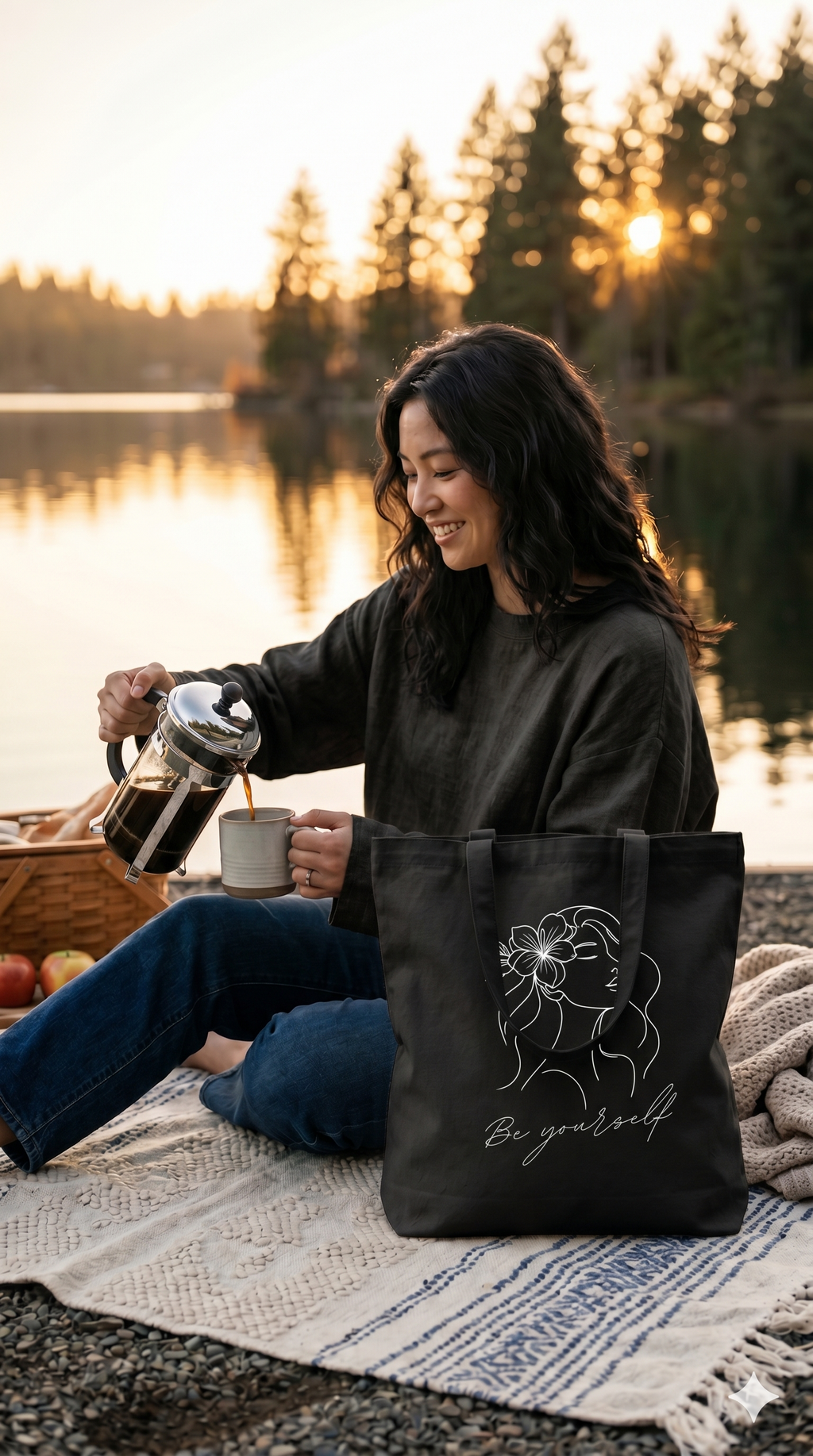 Yourself |Pixelated83 Premium Unisex Large Totebag