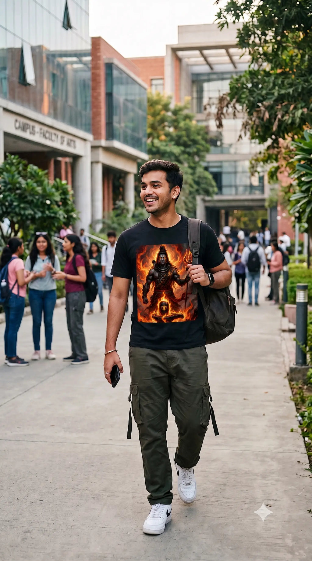 Mahadev's Inferno | Pixelated83 Premium Unisex Classic Crew T-Shirt